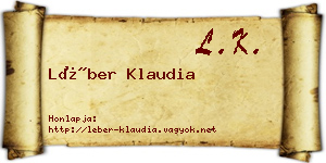 Léber Klaudia névjegykártya